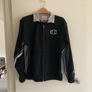 Champion Embroidered Authentic Zip Up Fleece Lined Sweatshirt With Pockets